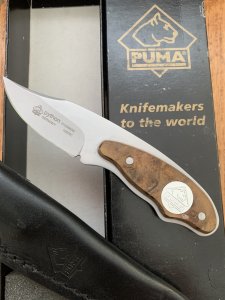 Puma Knife: 2006 Puma Python Hunter Thuya Wood Handle Knife 133501