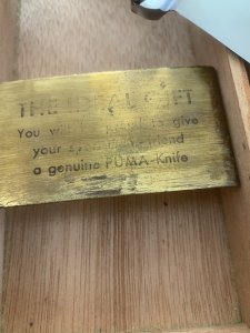 Puma Knife: Puma 1967 ForsterNicker Knife with Stag Handle & Original Wooden Box #84607