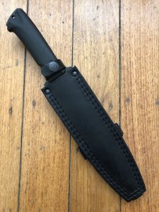 Kizlyar Knife: Kizlyar Original Phoenix 1 Military Knife with Elastron Rubberised Handle and Leather Sheath #2641