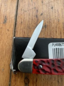 Puma Knife: Puma Bantam Folding Knife with Bright Red Bone Handle 2004