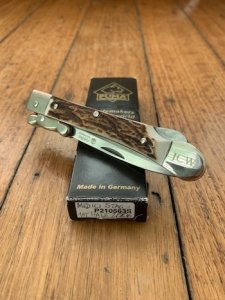 Puma Knife: Puma 2006 Large Medici JCW Lock back Knife with Stag Handle in Box