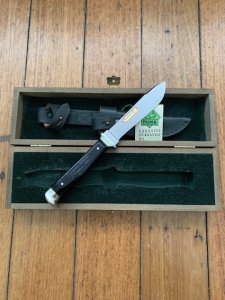 Puma Knife: Puma 1990 European Wildlife Collection 'ROE Deer Buck' Jagdnicker Knife with Ebony Handle Display Box and Warranty 169/200