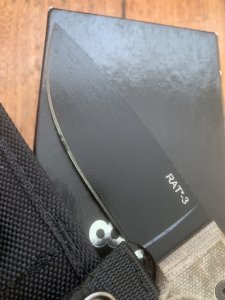 Ontario Ranger Series RAT-3 Plain Edge Blade with Micarta Handle and Nylon Tactical Belt Sheath