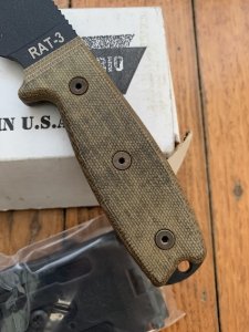 Ontario Ranger Series RAT-3 Part Serrated with Micarta Handle and Tactical Belt Sheath