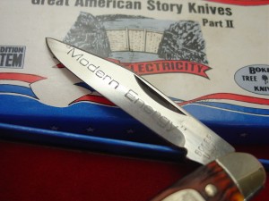 Boker USA made American Story II Hydro Electricity 3-5/8" LTD Split Spring Whittler Knife 1