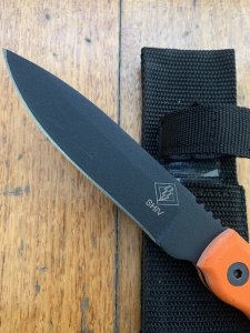 Ontario Ranger SHIV Knife with Orange Micarta Handle and Black Nylon Belt Sheath