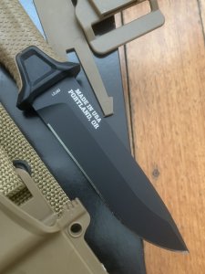 Gerber Model StrongArm Drop Point Coyote Brown Military Knife in Belt Sheath & Box
