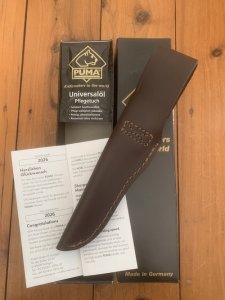 Puma Knife: Puma Special Oryx Edition Jagdnicker Hunters Pal with Brown Leather Sheath