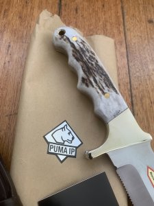 Puma Knife: Puma IP LongHorn Boar & Deer Hunter with Stag Antler Handle
