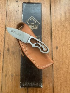 Puma Knife: Puma Very Rare 2002 'WIND' Skeleton Knife in Leather Sheath