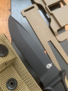 Gerber Model StrongArm Drop Point Coyote Brown Military Knife in Belt Sheath & Box