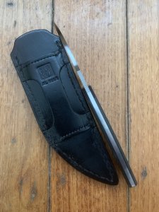 Al Mar Japan BU2-2 Backup 2 Fixed 3" Hawkbill Blade, Micarta Handle, Leather Sheath