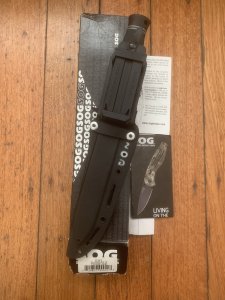 SOG Vintage Original Black Daggert- 2 Commando Dagger with Kydex Tactical Sheath