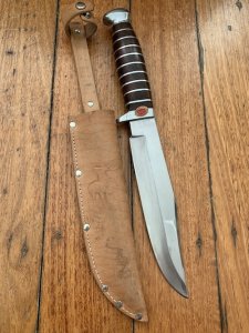 Solingen Germany EUROCUT Original 7" Bowie Knife with Leather Sheath