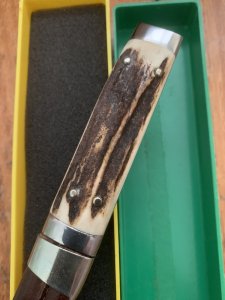 Puma Knife: Puma 1974 Vintage 3573 Boot Knife with Stag Handle & Original Box  #45471