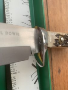 Puma Knife: 1997 Puma Mint condition Bowie knife with Stag Antler Handle in original Box