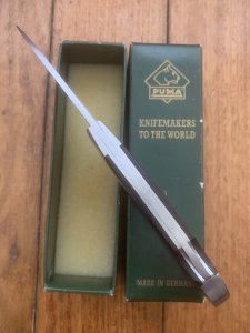 Puma Knife: Puma Custom HEHNI Ebony/Rosewood Handled Lock Back Folding Knife