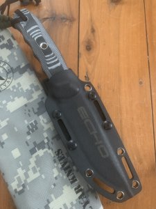 Kizlyar Knife: Kizlyar AUS-8 Original ECHO Black Straight Blade with G10 Handle