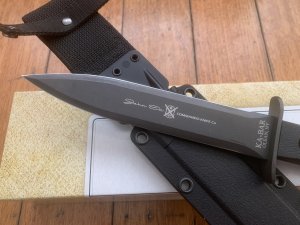 Ka-Bar Knife: Kabar EK44 Double Edged Commando Knife In Tactical Sheath