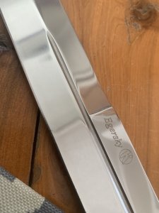 Kizlyar Knife: Kizlyar Mirror Finish 'EGERSKY' Straight Blade with Leather Sheath and Sleeve