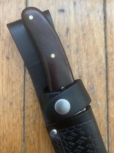 MAFFI SYDNEY AUSTRALIA Wood Handled Fixed Blade Knife With Sheath