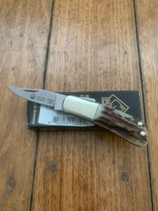 Puma Knife: Puma German 2010 Micro Folding Knife with Stag Antler Handle and Box