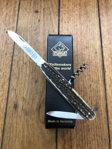 Puma Knife: Puma Taschenmesser 421 Pocket Knife with Stag Antler Handle