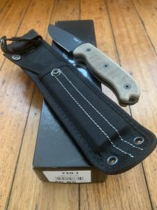 Ontario 2021 Ranger Series TAK-1 with Oat Brown Micarta Handle and Nylon Tactical Belt Sheath