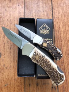 Puma Knife: Puma 4 Star Full Sized Folding Lock Knife with Stag Antler Handle