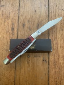 Puma Knife: Puma 1990's Original Stockman Knife with Bright Red Jigged Bone Handle
