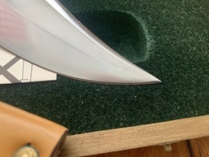 Puma Knife: Puma 1991 116376 Big Big Bowie knife with Stag Antler Handle in original Wooden Box & Warranty