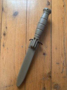GLOCK Original Austrian Made FLAT DARK EARTH Saw Back Field Knife with Polymer Scabbard