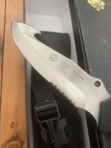 Puma Knife: Puma Rare 132001 Early Model Huntac Tactical Survival Knife with Gut Hook in Original Box