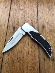 Puma Knife: Puma Mint 280850 Brushed Aluminium/Stainless/Wood Lord Folding Lock Knife
