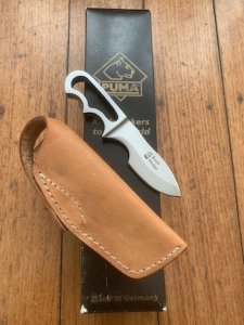 Puma Knife: Puma Very Rare 2002 'FERRANTROPH' Skeleton Knife in Leather Sheath