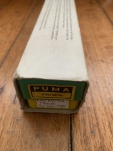 Puma Knife: Puma 1984 Bantam Folding Knife with Stag Antler Handle & Original Green & Yellow Box  #40482