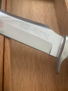 Puma Knife: 1966 Puma Skinner with Stag Antler Handle & Original Wooden Box  & Paperwork