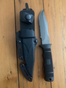SOG Vintage Original SEKI JAPAN M37 SEAL PUP Knife with Kydex Tactical sheath