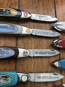 Collection of 8 Franklin Mint Cars of the Fifties Pocket Knives
