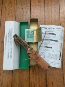 Puma Knife: Puma Hunters Pal 1969 in Original Sheath and Original Box with Warranty #96583