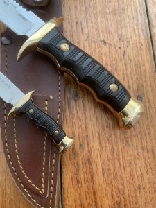 Muela older Spanish Premium Hunting Bowie Knife Twin Set and Sheath