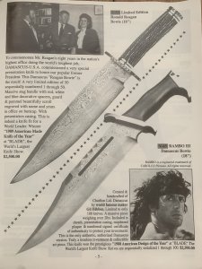 1990'S CHARLTON USA Damascus  Hunter Fixed Blade with Sheath
