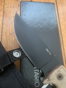 Ontario Ranger Series RAT 5 with Micarta Handle and Black Nylon Tactical Belt Sheath