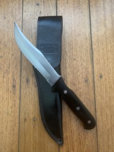 Toledo Australian Made Vintage Bowie Knife in Black Leather Flap Over Sheath