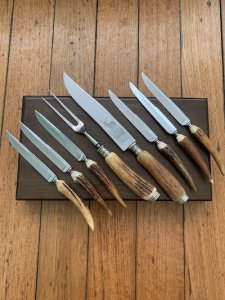 Solingen Germany 1930's-50's EL TORO 8 Piece Carving and Steak Knife set.