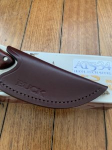 Buck Knife: Rare Early 2000's Buck Alpha Hunter with Cocobolo Handle & Leather Sheath