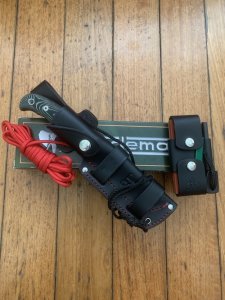 Cudeman Model 148-VC Fixed Blade Cudeman 148VC Bushcraft Knife Green Micarta With Leather Sheath