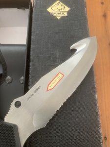 Puma Knife: Puma Rare 132001 Early Model Huntac Tactical Survival Knife with Gut Hook in Original Box
