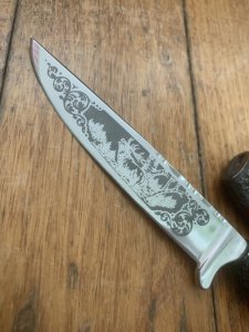 1970's DES Brand Jagdnicker Knife with Red Deer Antler Handle & Sheath