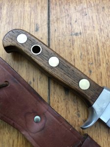 Puma Knife: Puma Original Lightly Used 1977 AUTO-MESSER 6390 White Hunter in original sheath